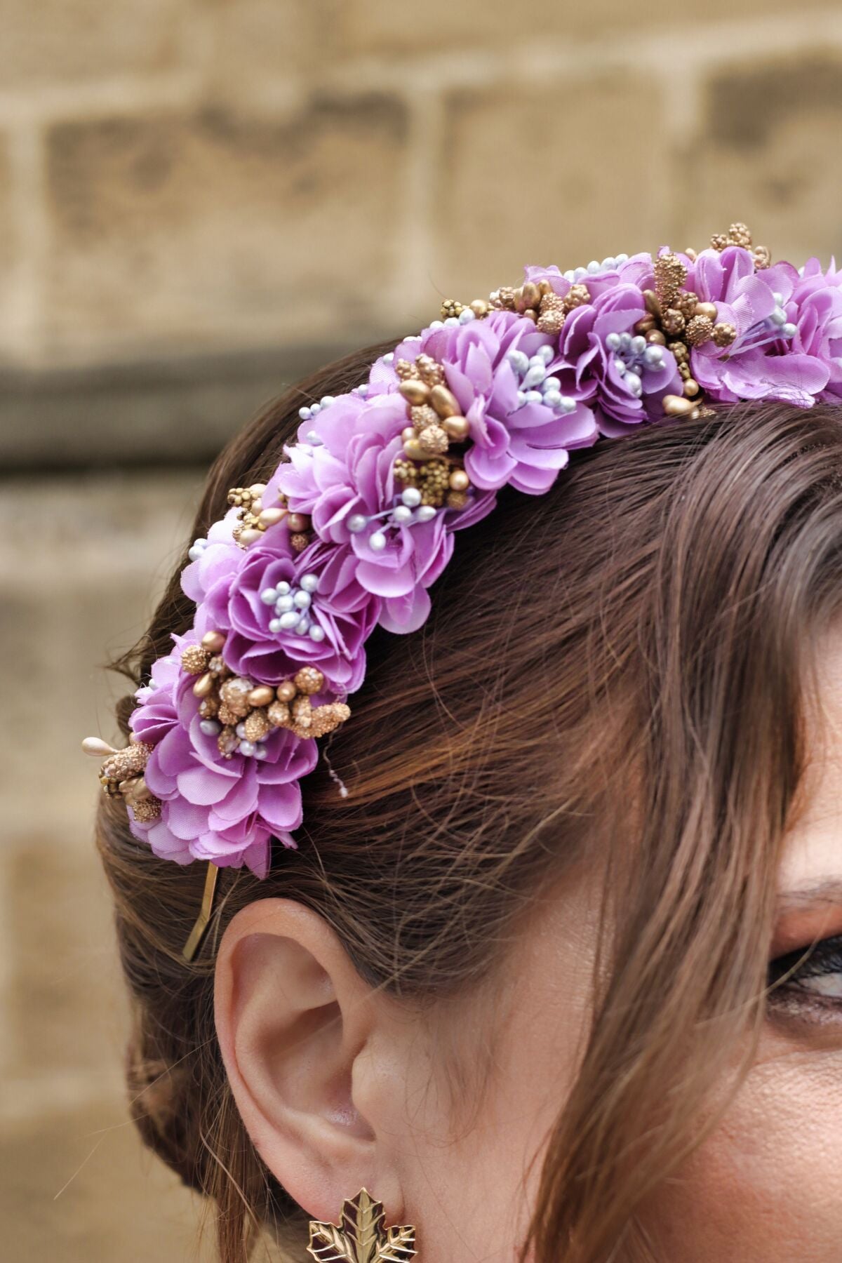 Diadema Floral Malva