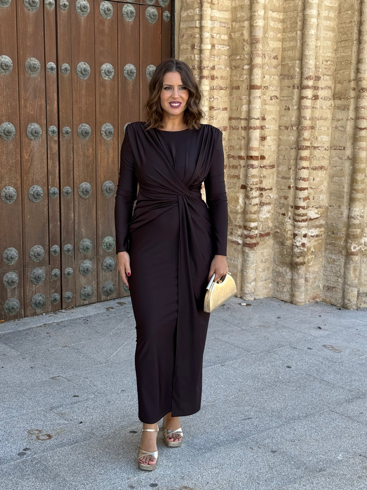 Vestido Clarel Marrón