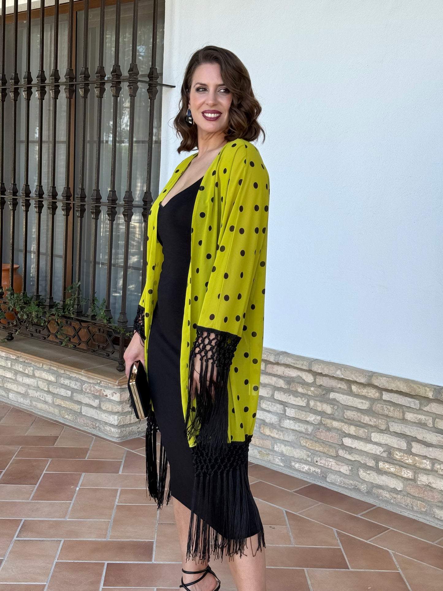 Kimono Lunares Verde Lima