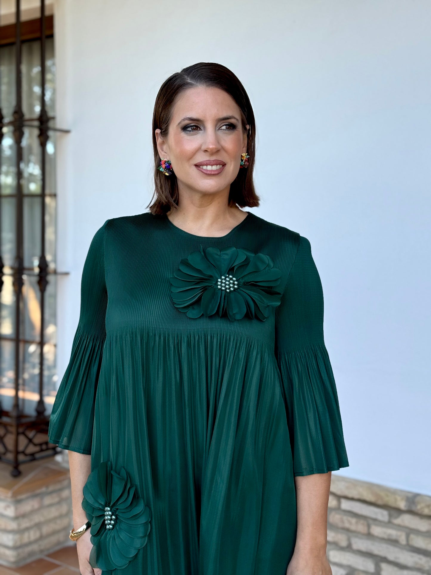 Vestido Magnolia Verde Botella