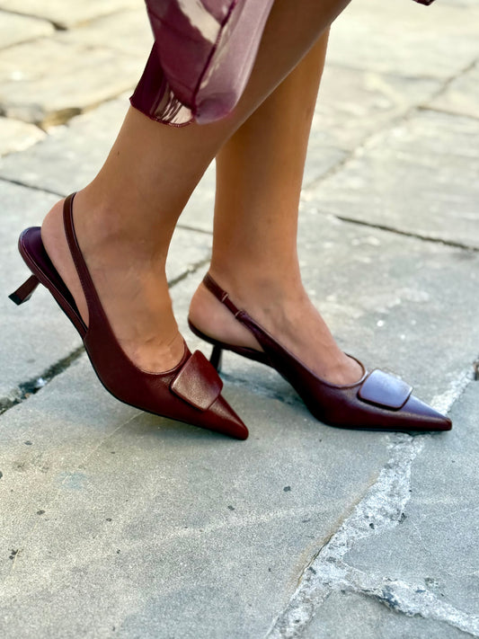 Stilettos Destalonados Burdeos