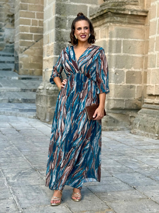 Vestido Pinceladas Petróleo