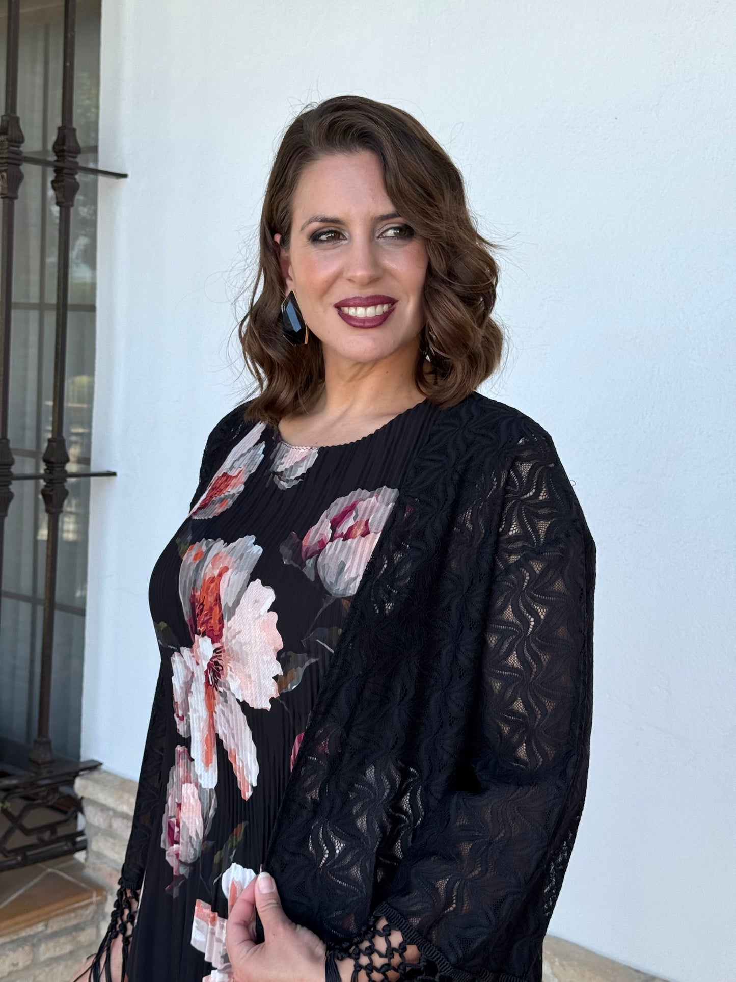 Kimono Chal de Encaje Negro