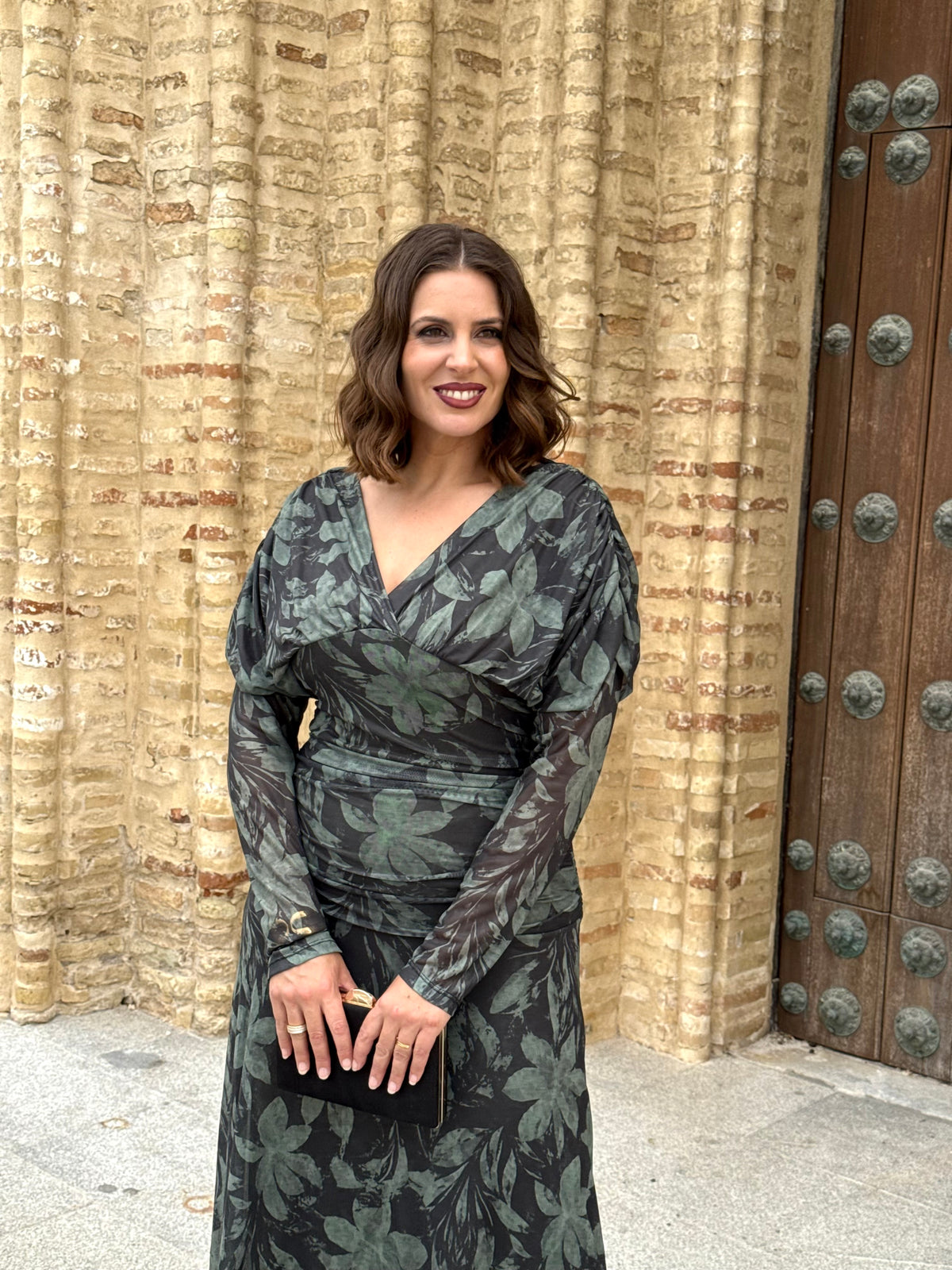 Vestido Graciela Estampado Floral Verde