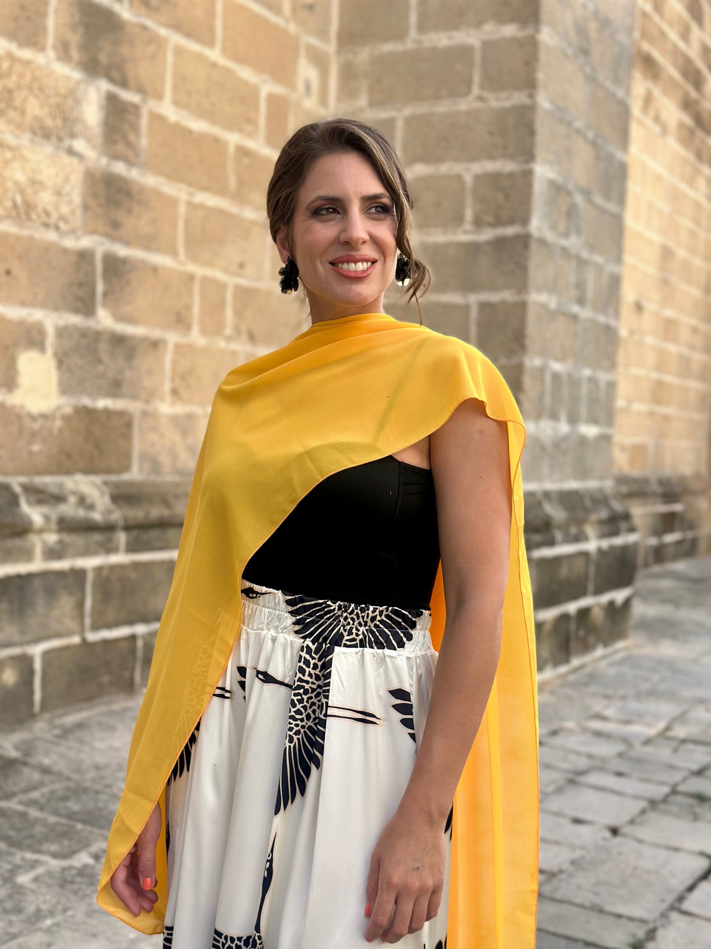 Capa de gasa amarillo