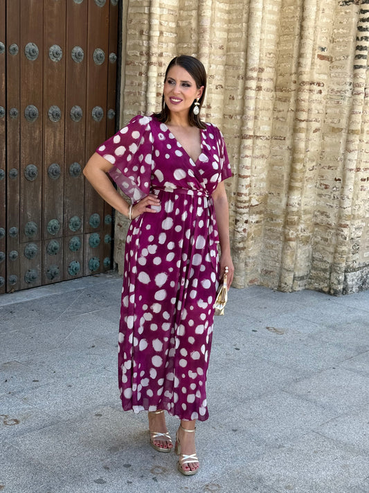 Vestido Sabina M/C Lunar Buganvilla