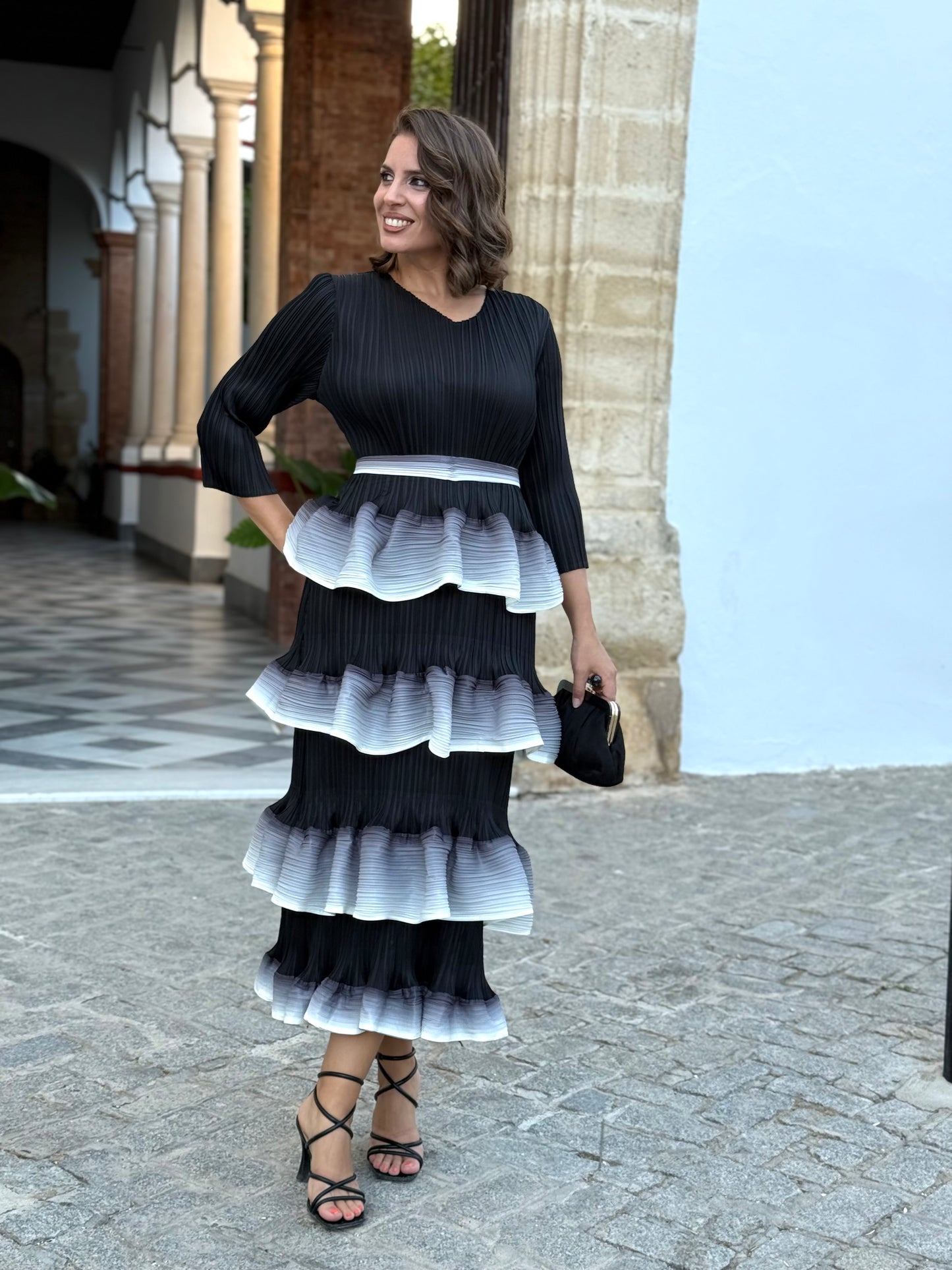 Vestido Lucrecia Negro/Gris