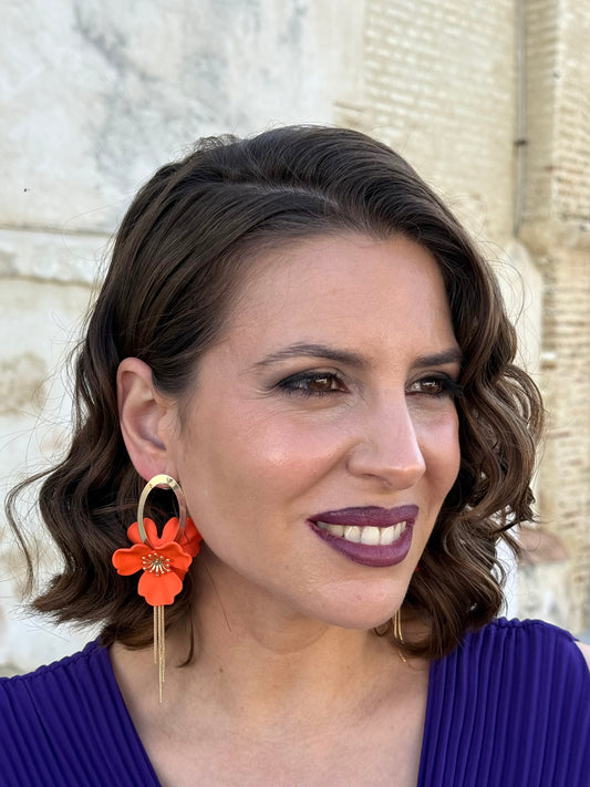 Pendientes Flor Naranja