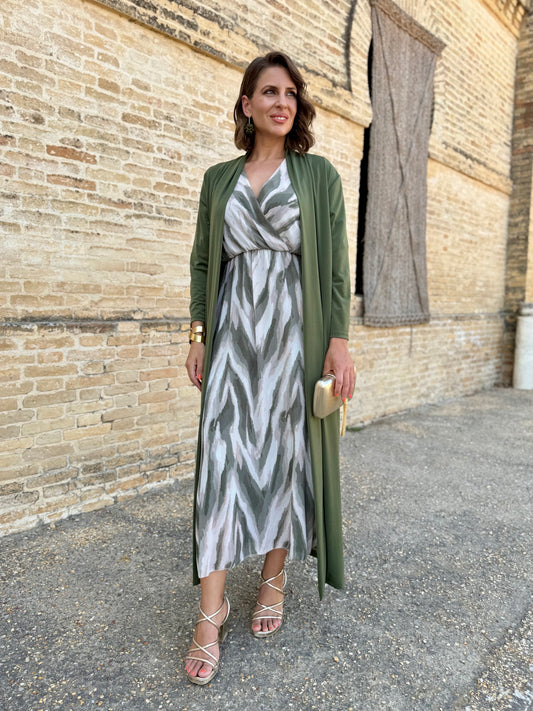 Kimono Punto de Seda Kaki