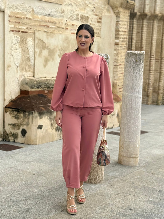 Conjunto Elegance Botones Coral