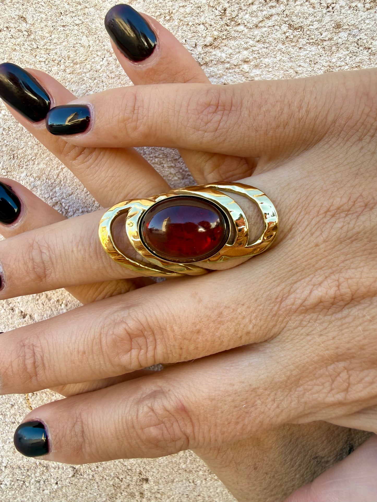 Anillo Ámbar Anaranjado