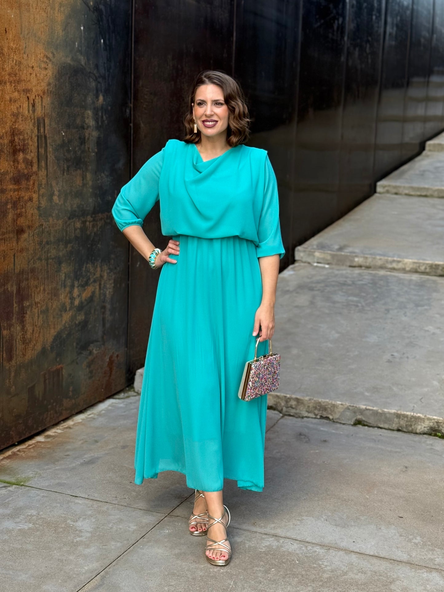 Vestido Miriam Turquesa