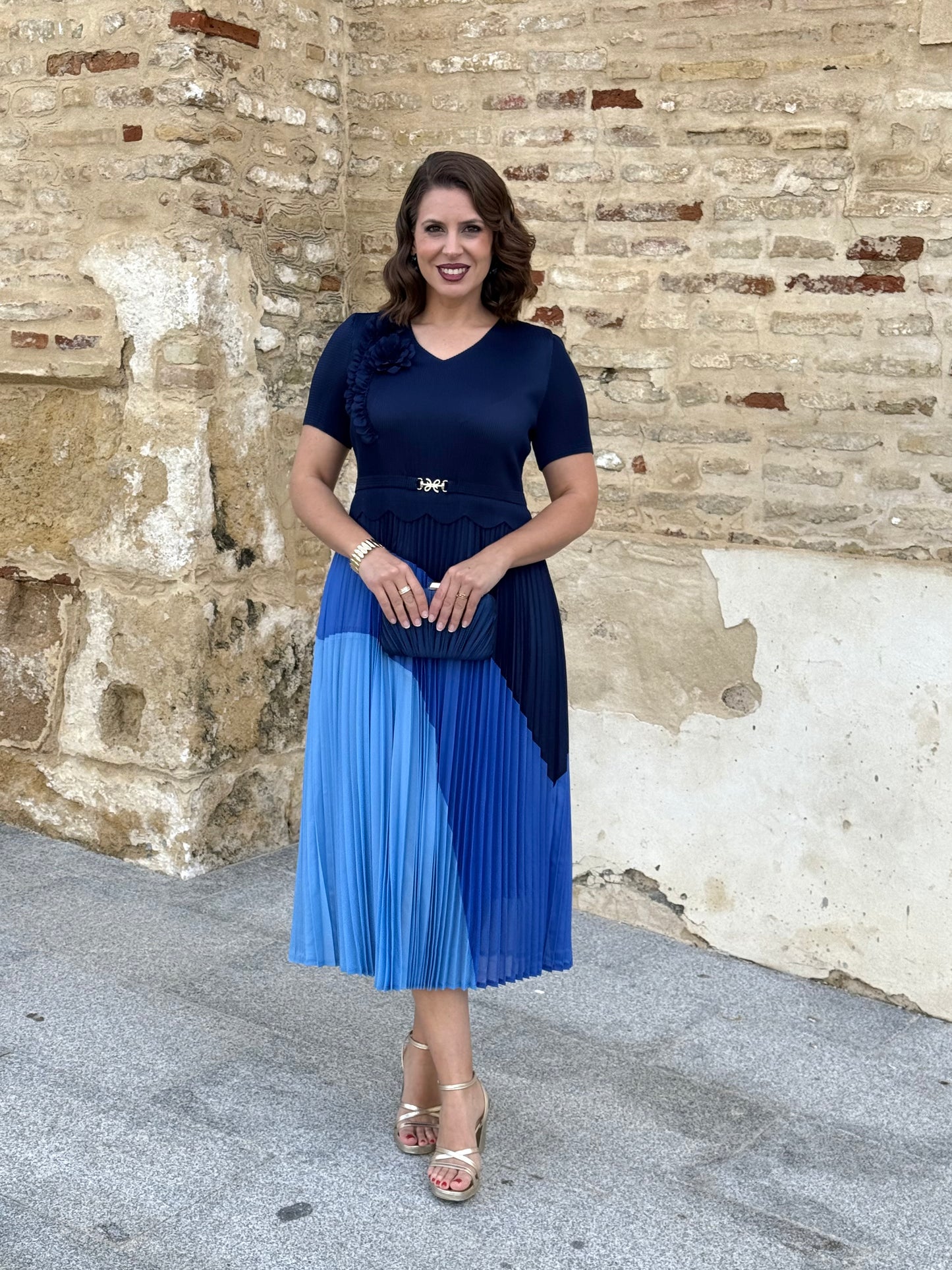 Vestido Elisa Estampado Azul