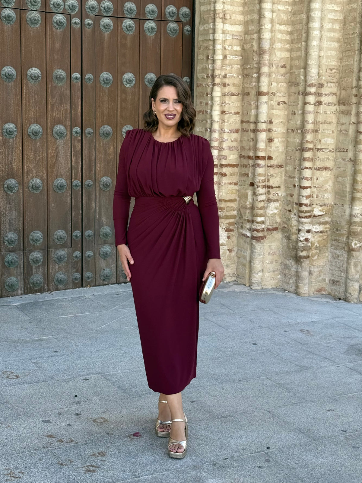 Vestido Murano Burdeos