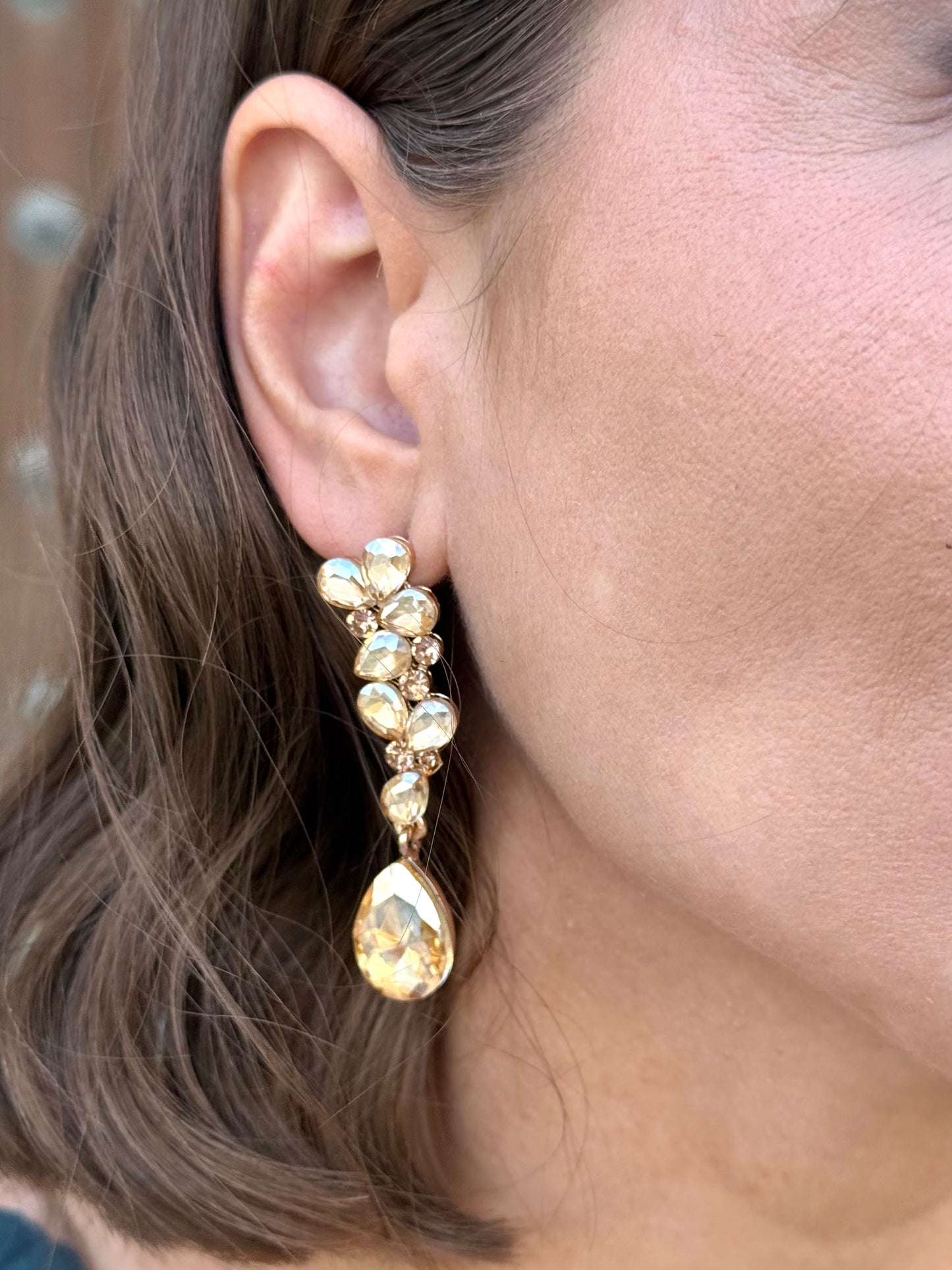 Pendientes Grecia Cristal Dorado