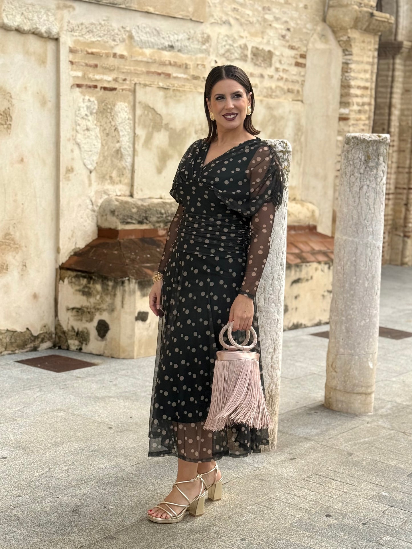 Vestido Graciela Lunares Verde