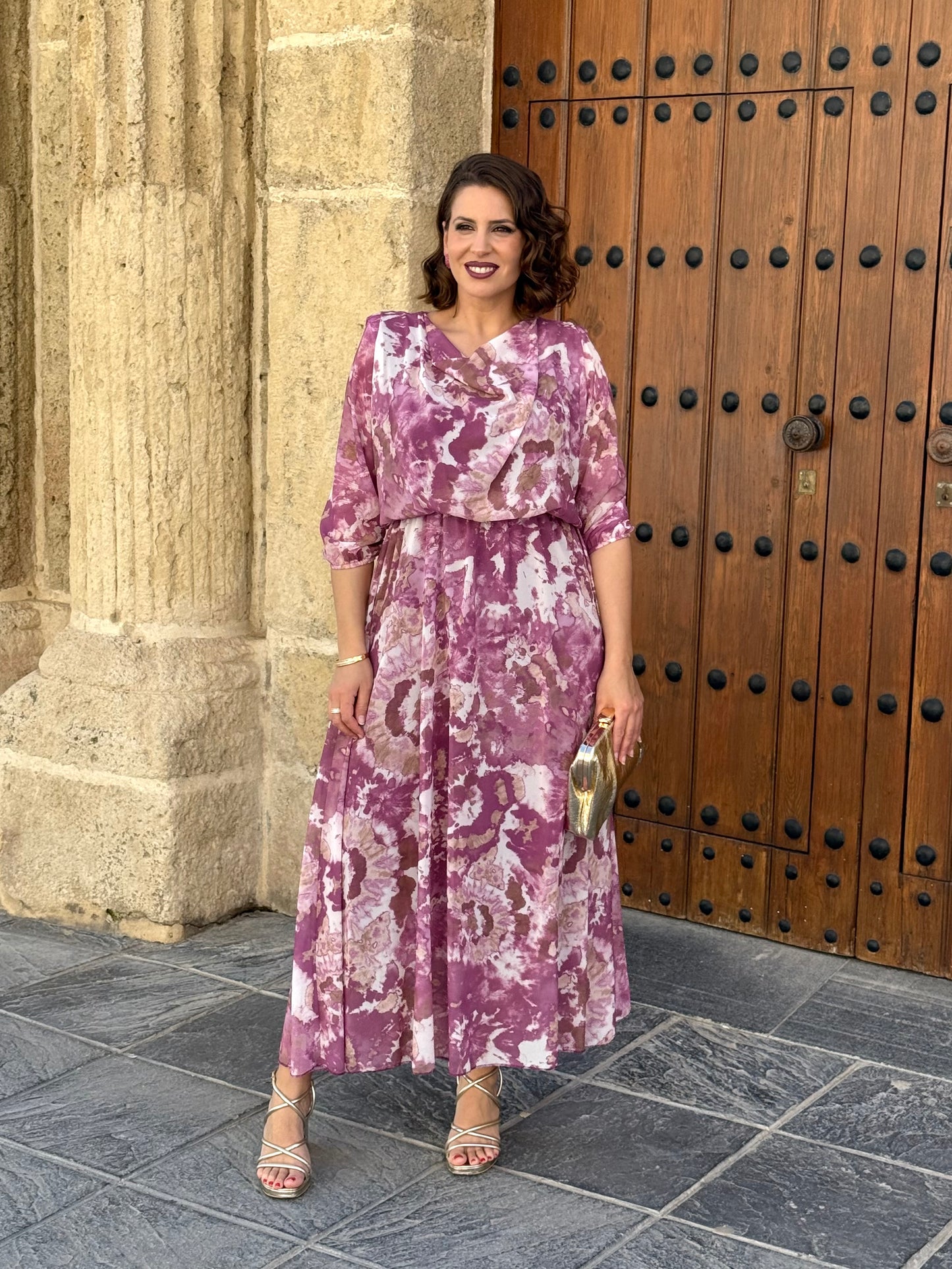 Vestido Mónica Estampado Buganvilla