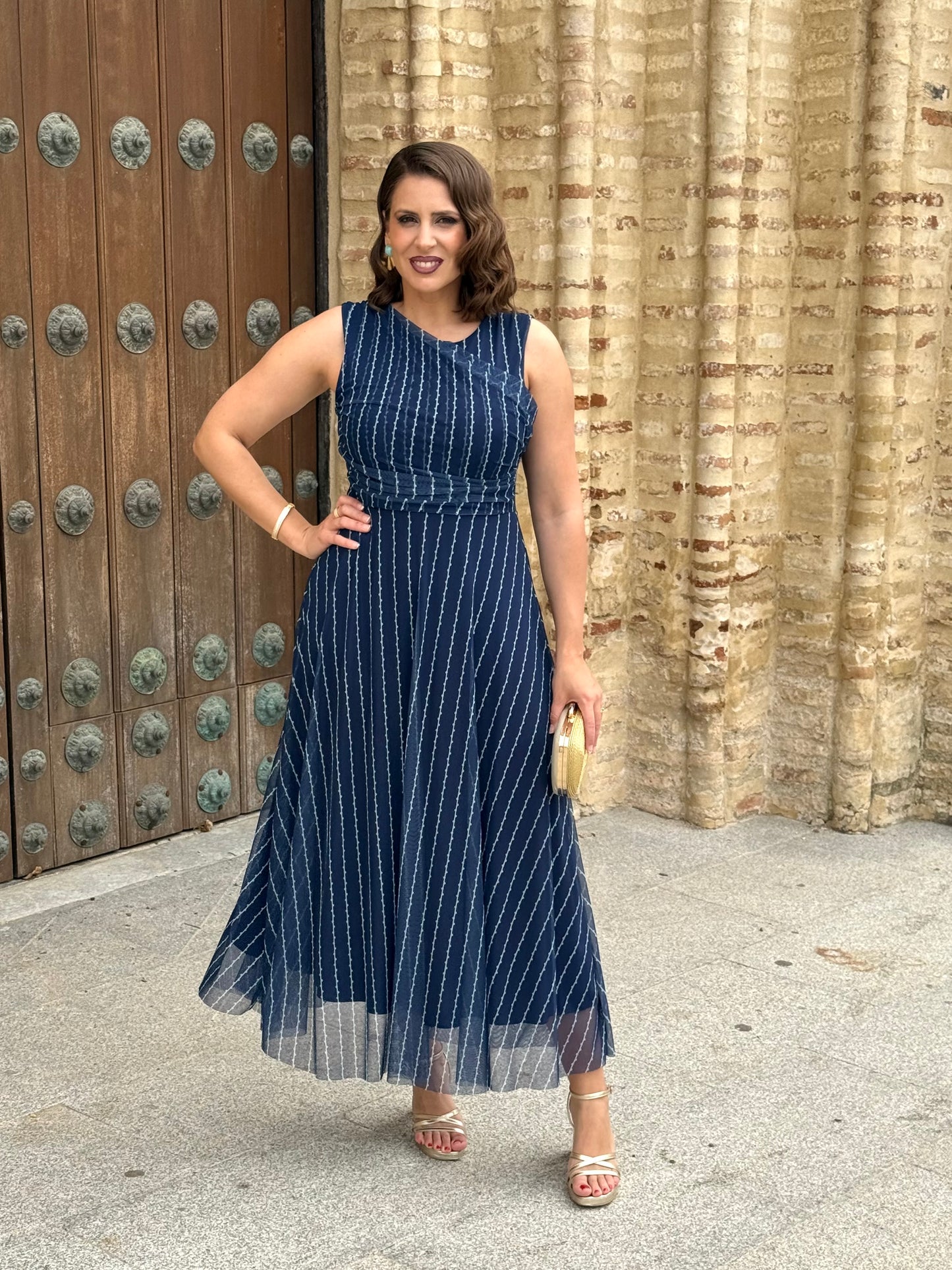 Vestido Dulcinea Estampado Azul