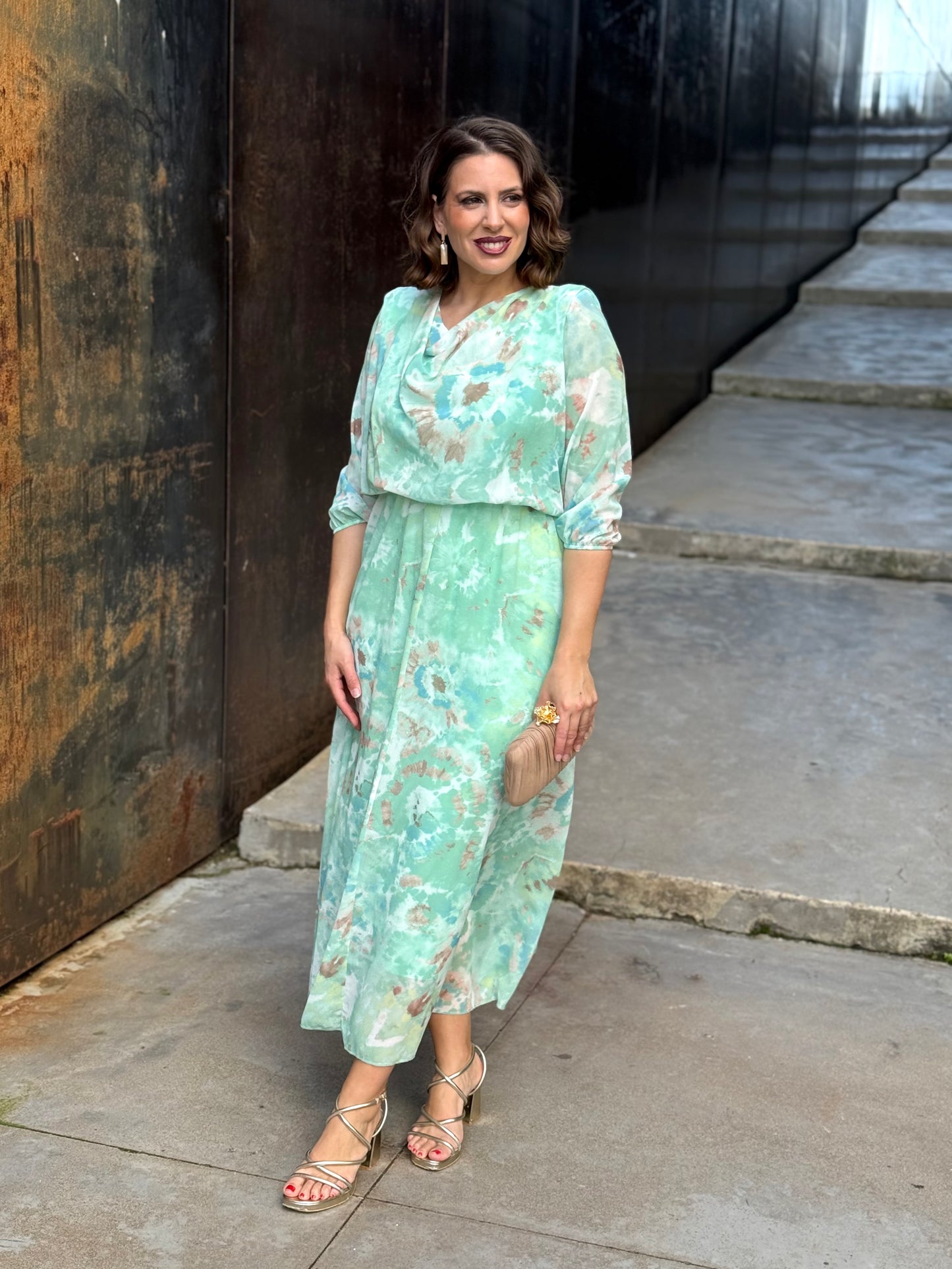 Vestido Mónica Floral Menta
