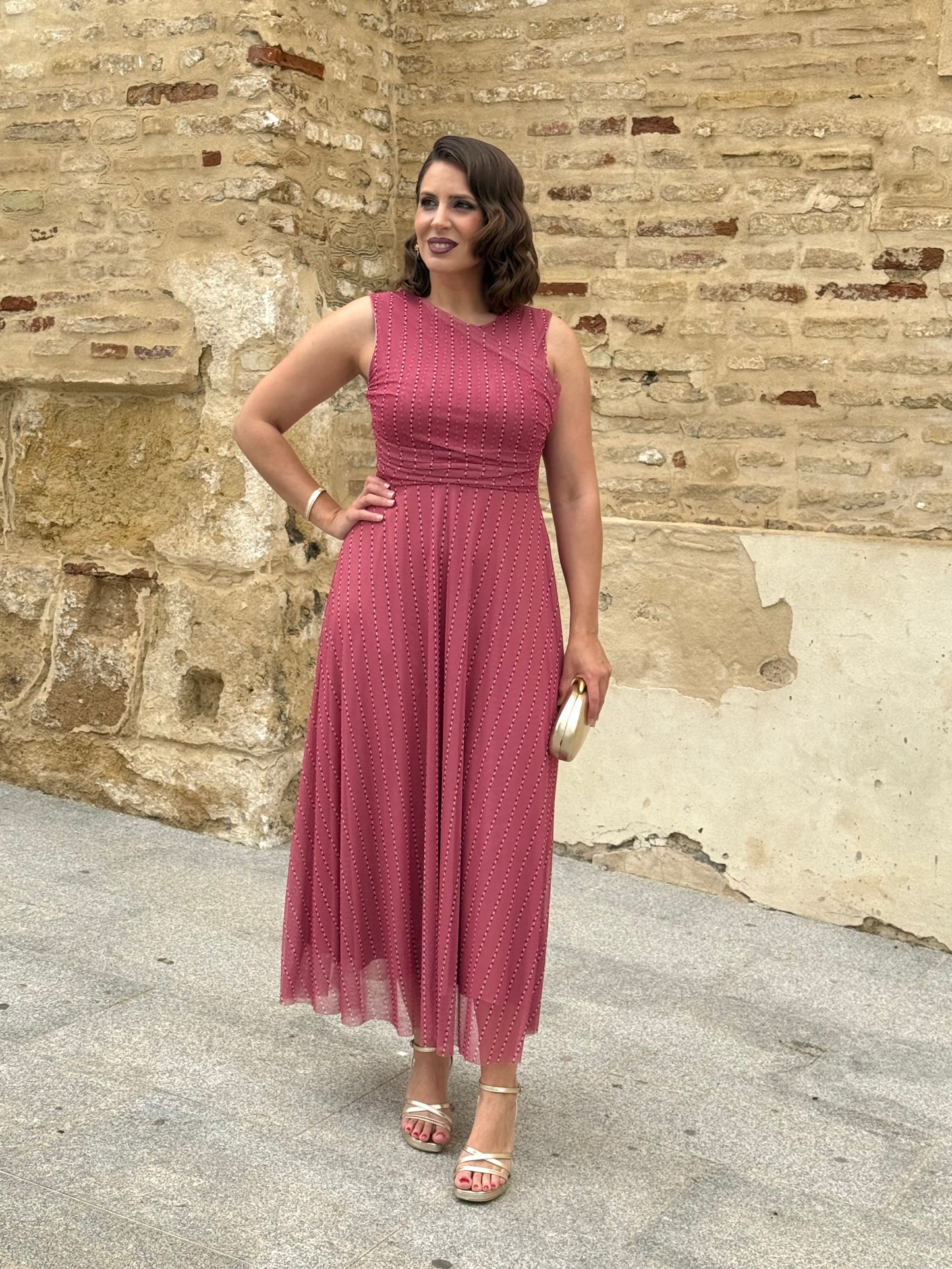 Vestido Dulcinea Estampado Coral
