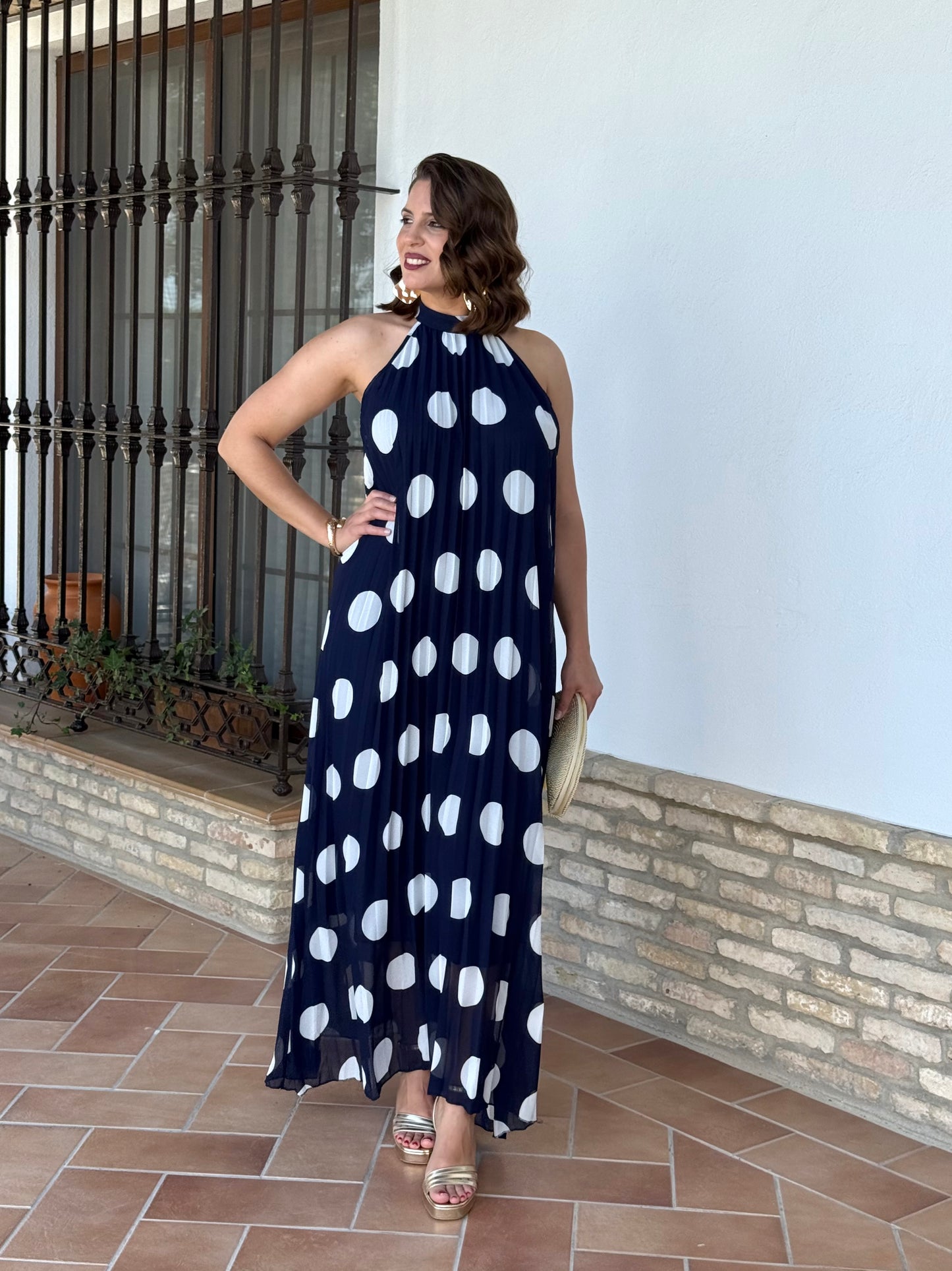 Vestido Grecia Lunar Marino