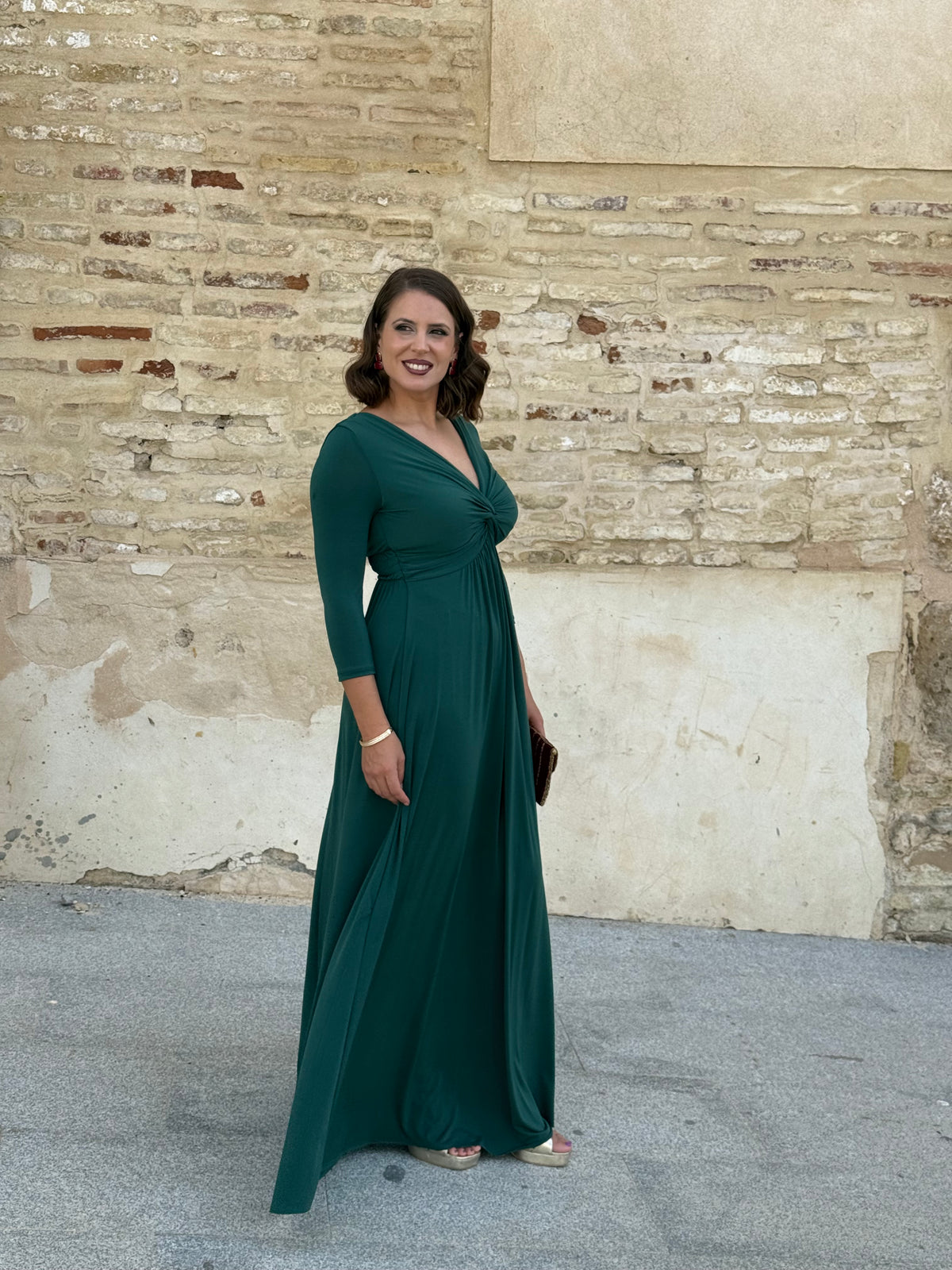 Vestido Zafira Manga Verde