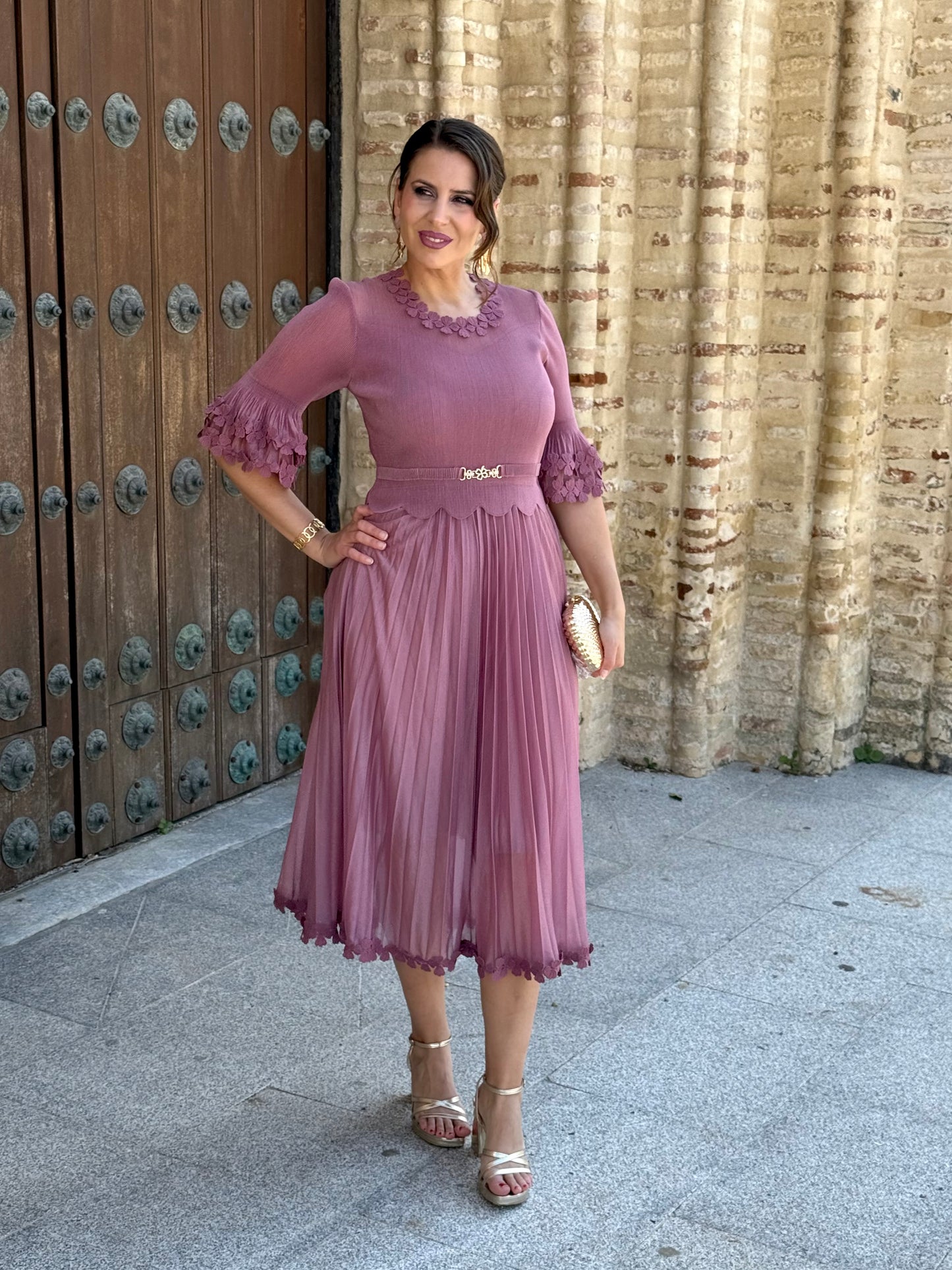 Vestido Martina Rosa empolvado