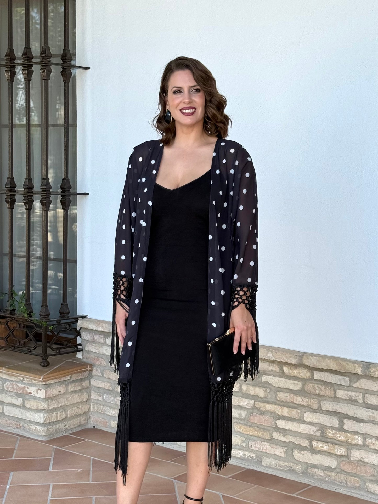 Kimono Lunares Negro