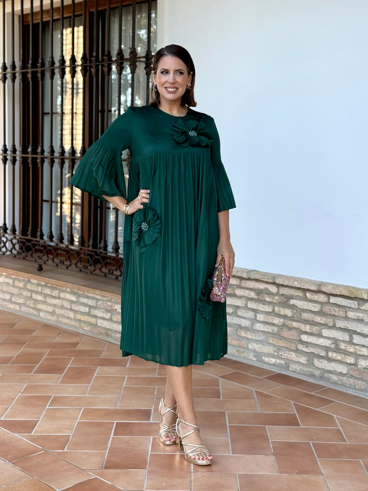 Vestido Magnolia Verde Botella