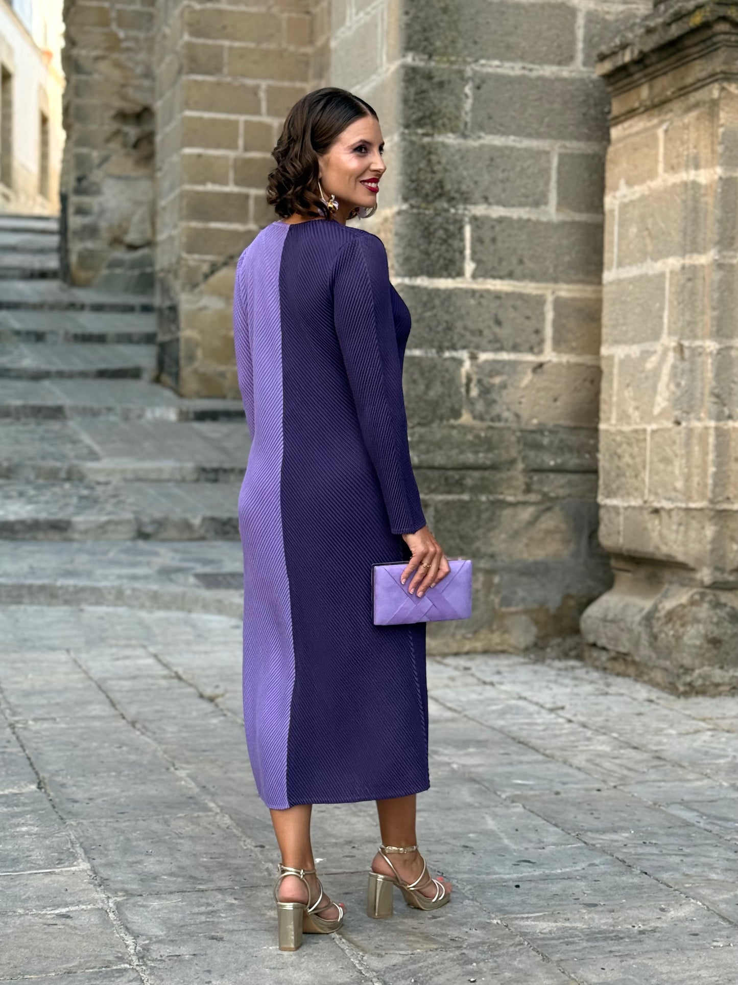 Vestido Bicolor Malva/Morado