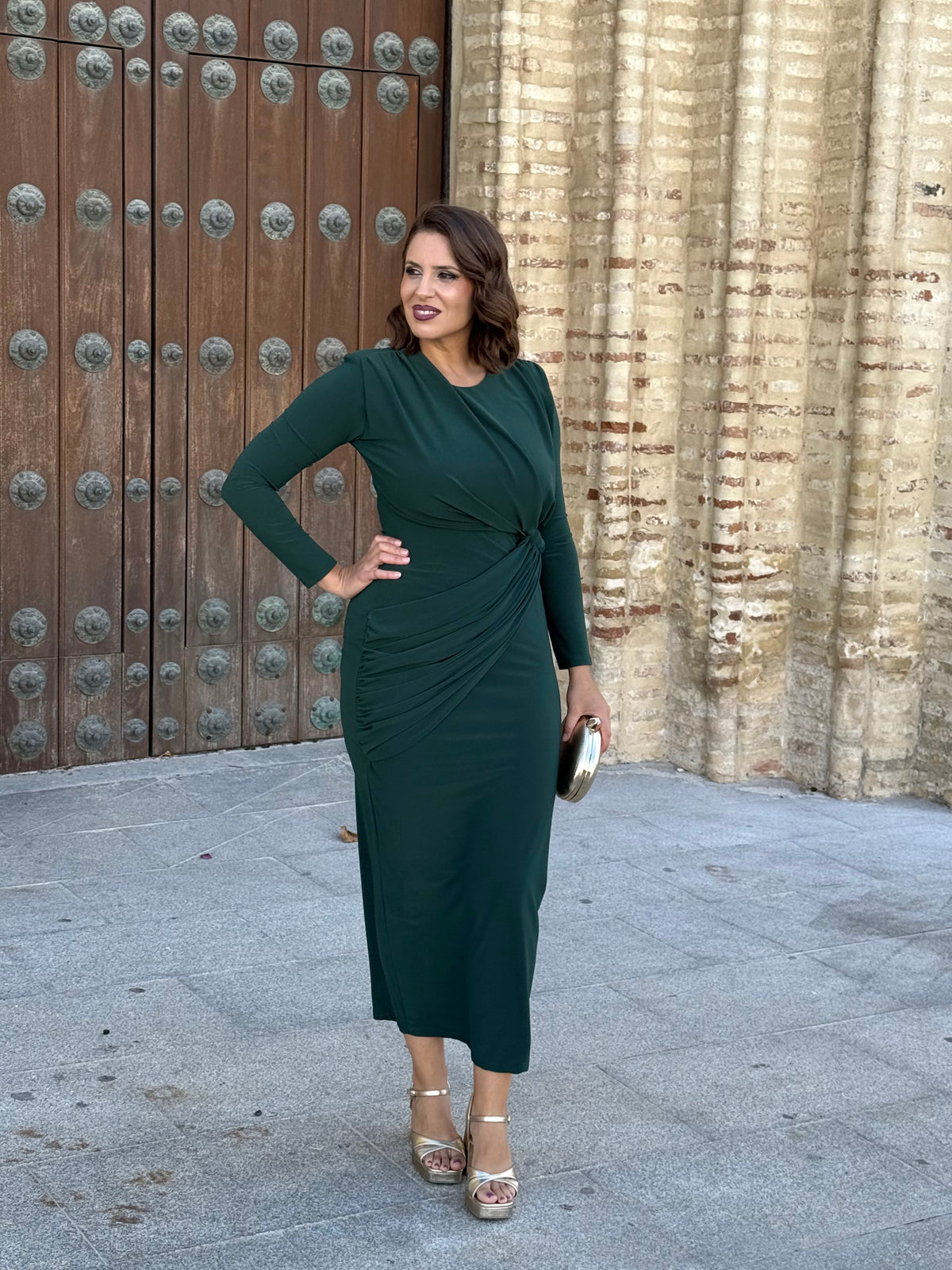 Vestido Cayetana Verde Botella