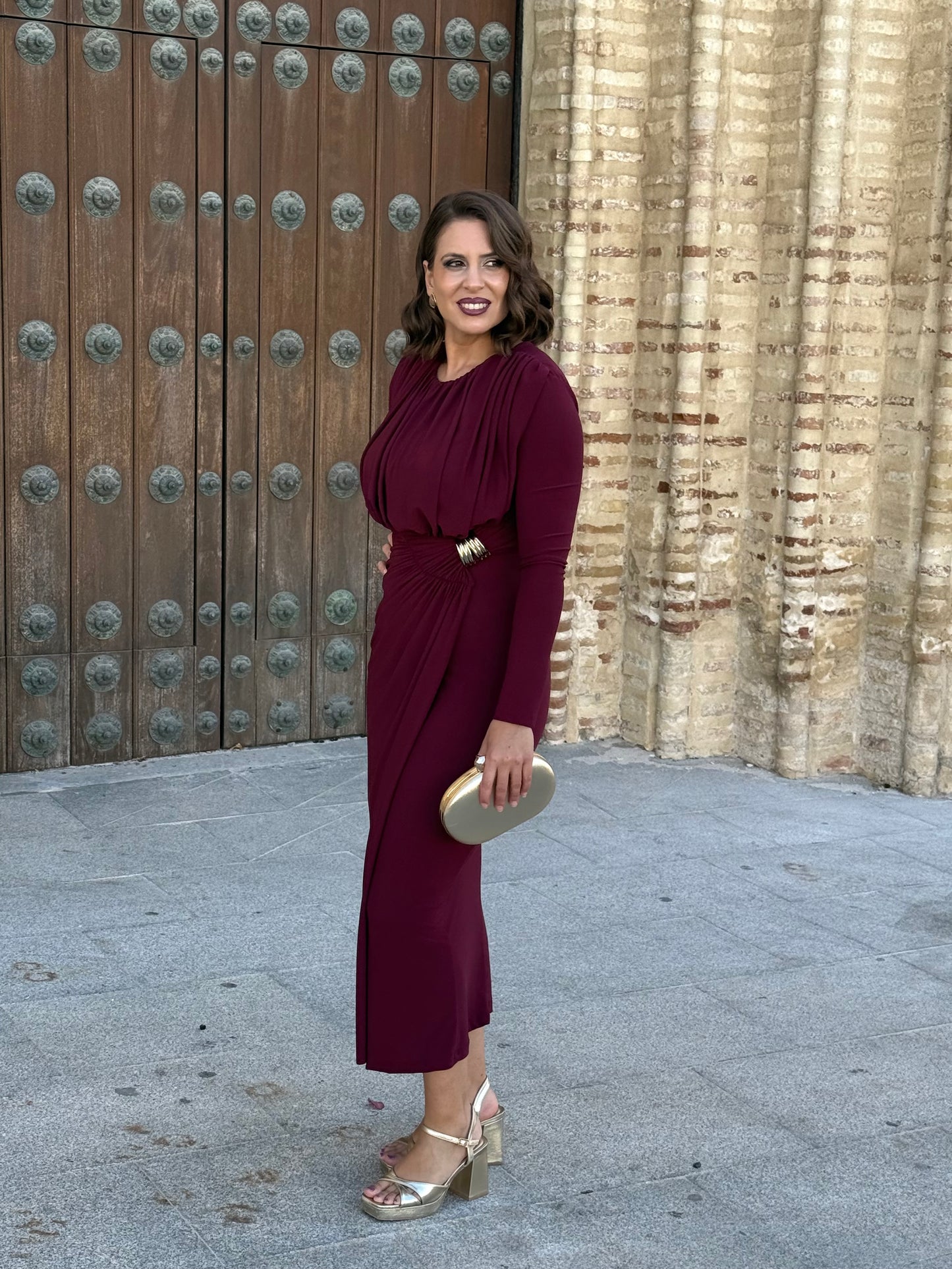 Vestido Murano Burdeos