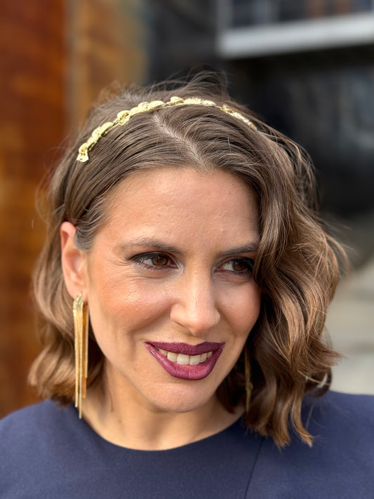 Diadema metálica Jimena Dorada