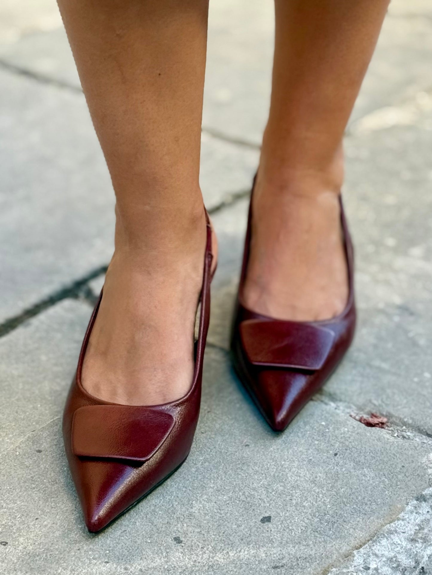 Stilettos Destalonados Burdeos