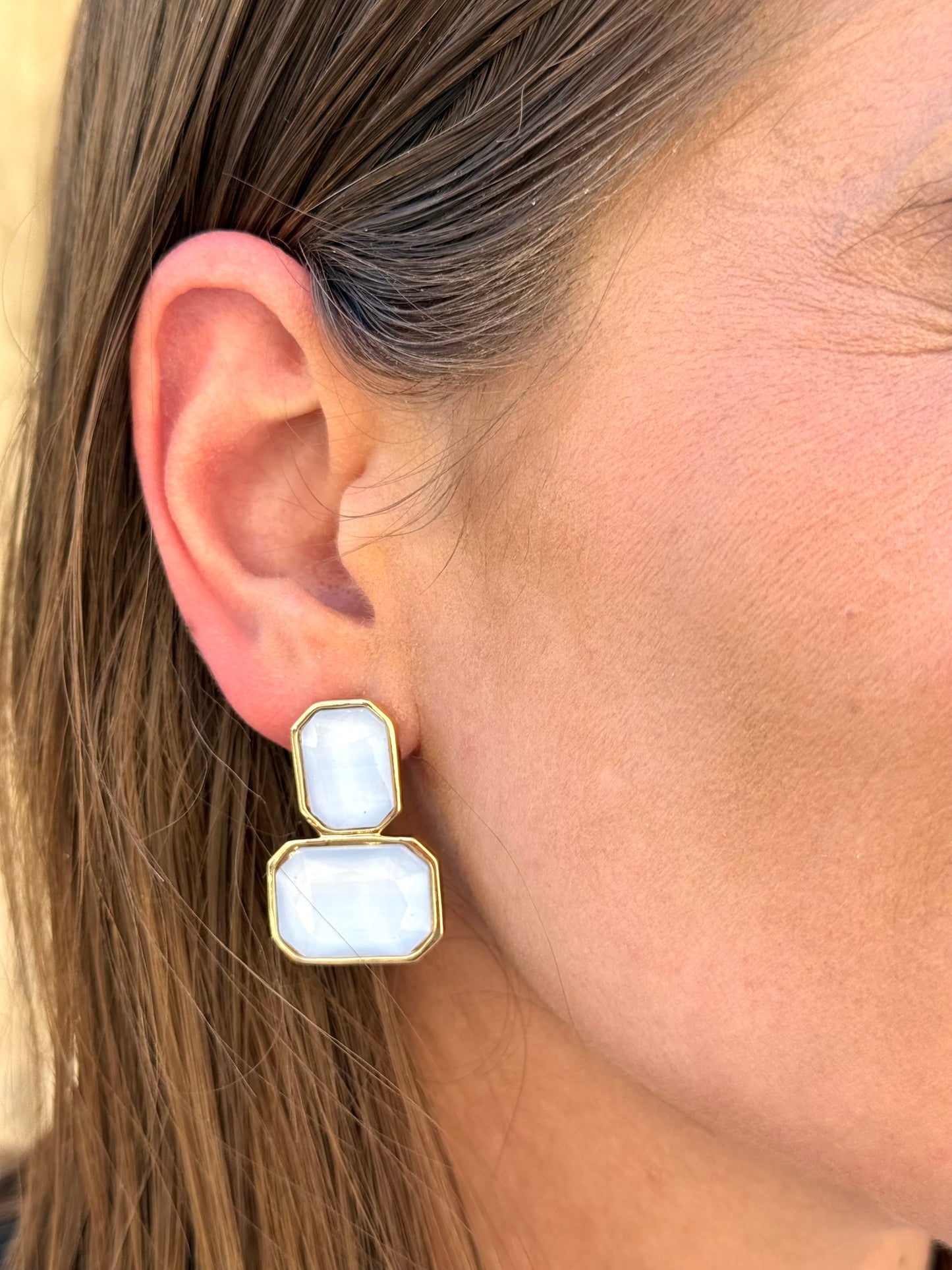 Pendientes Luna Blanco