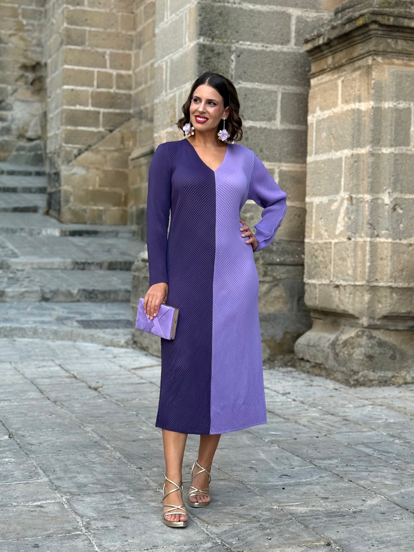 Vestido Bicolor Malva/Morado
