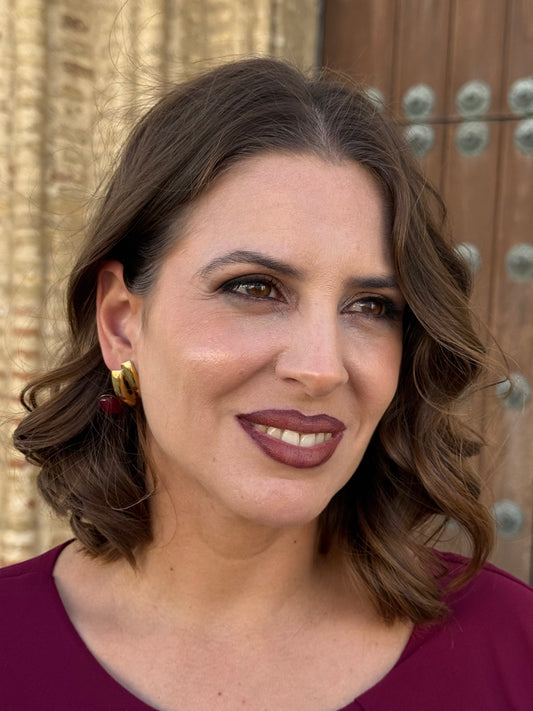 Pendientes Cati Burdeos