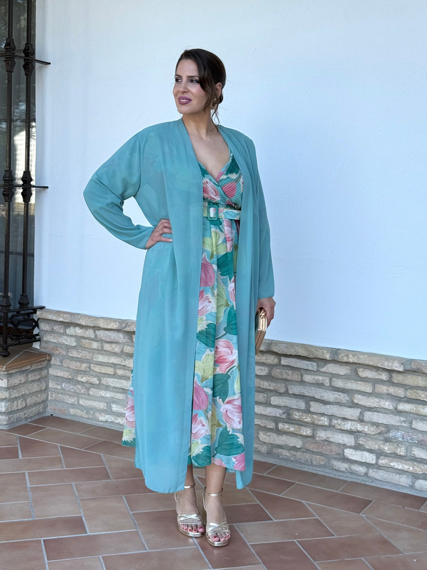 Kimono de Gasa Agua Marina