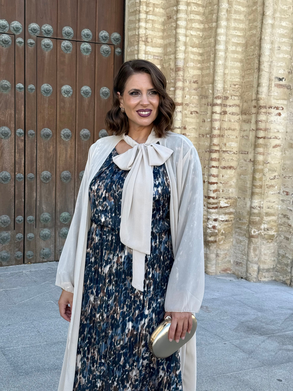 Kimono de Gasa Lazo Beige