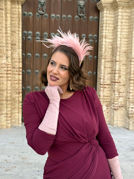 Guantes Largos de Fiesta Efecto Ante Rosas