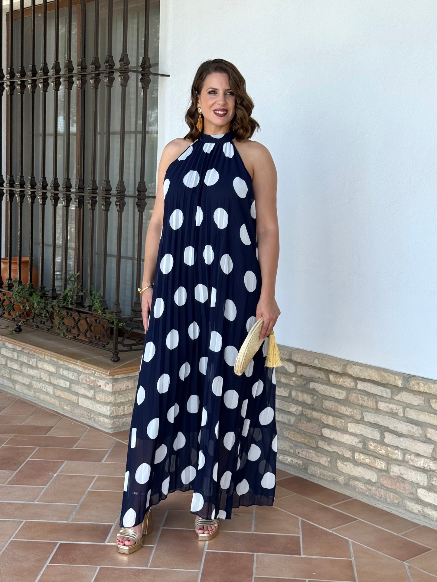 Vestido Grecia Lunar Marino