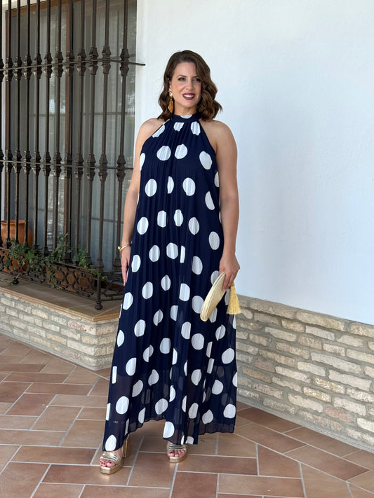 Vestido Grecia Lunar Marino