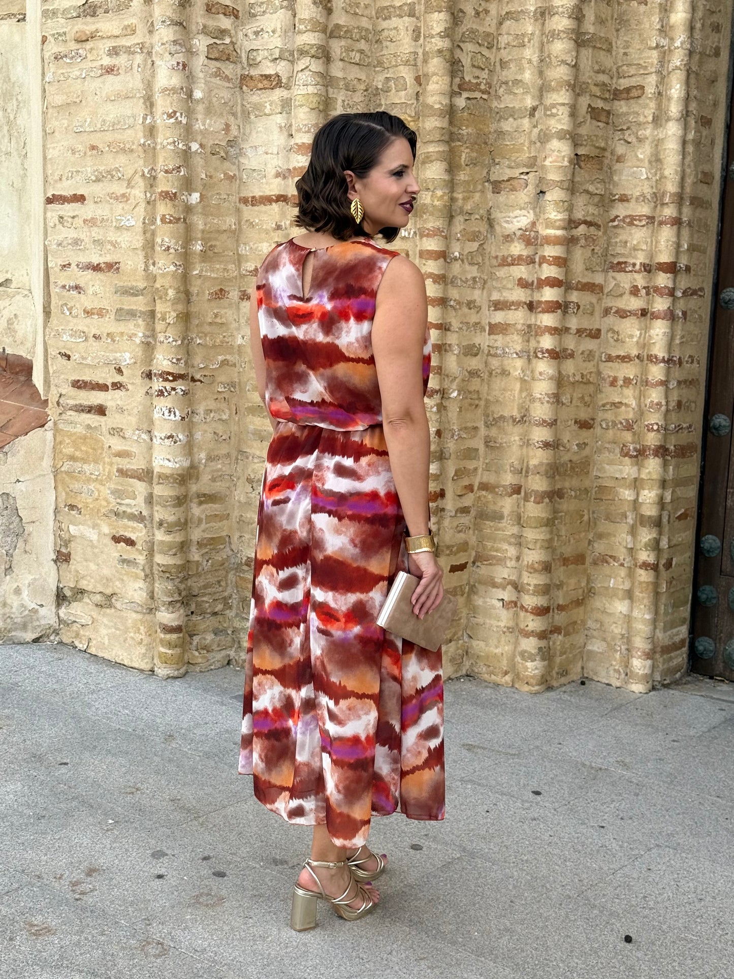 Vestido Miri Teja/Marrón