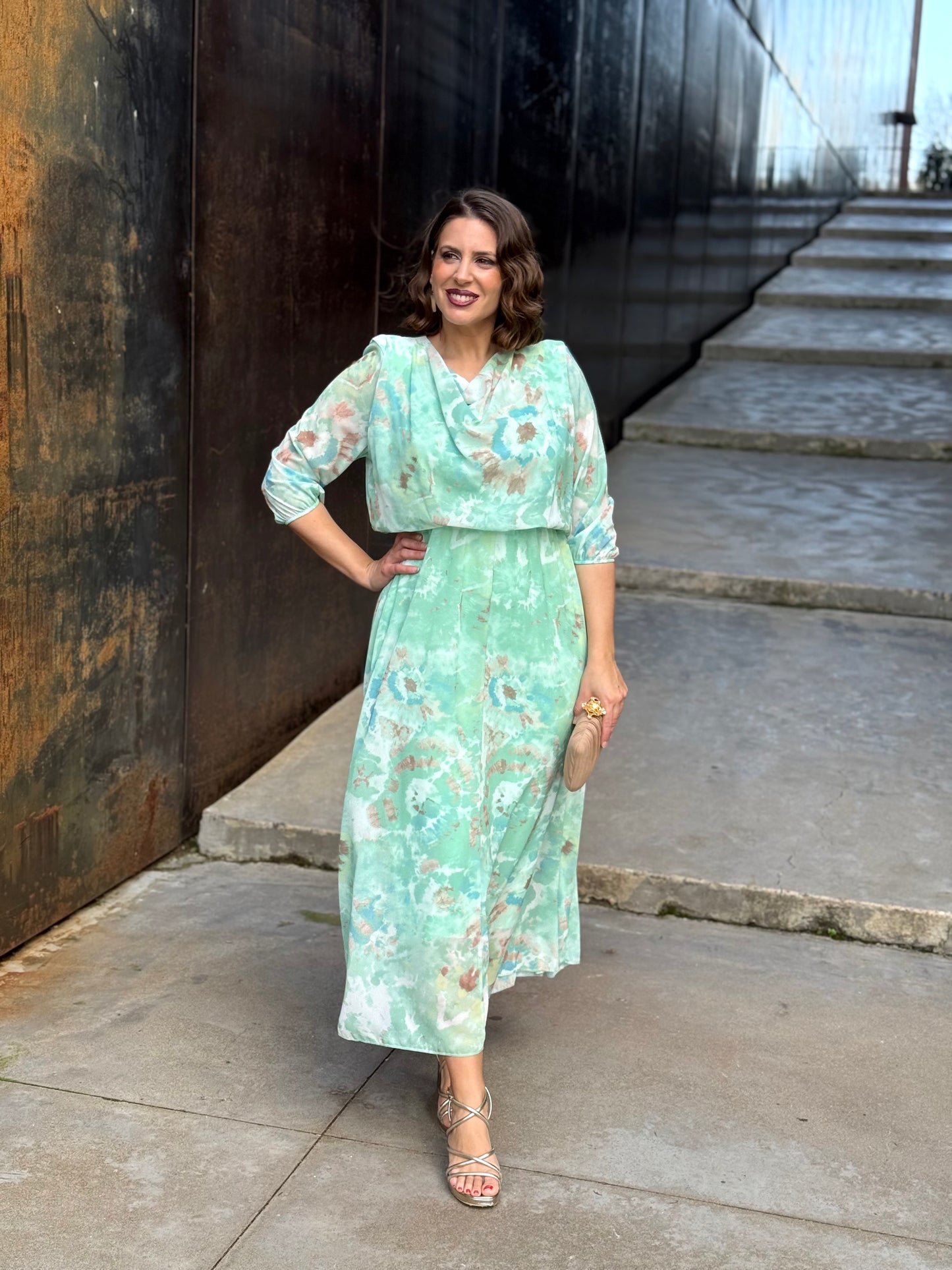 Vestido Mónica Floral Menta