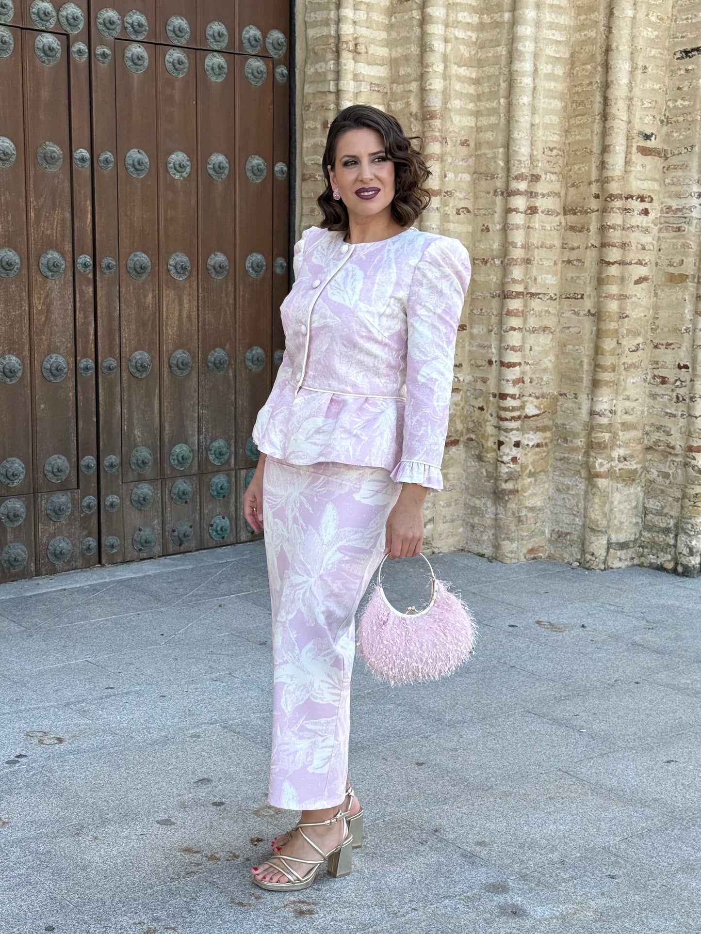 Conjunto Jacquard Aura Rosa