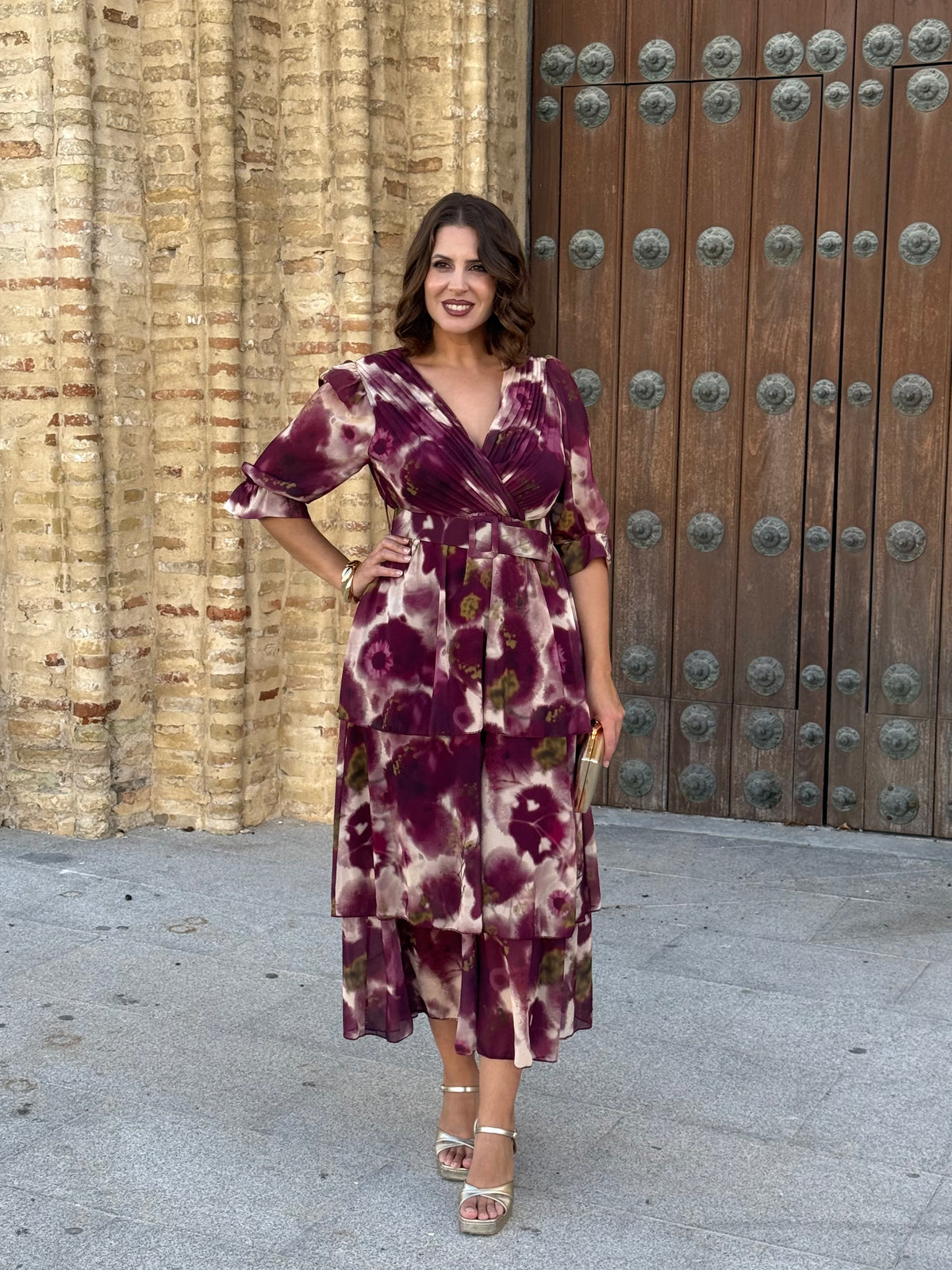 Vestido Capricho Burdeos