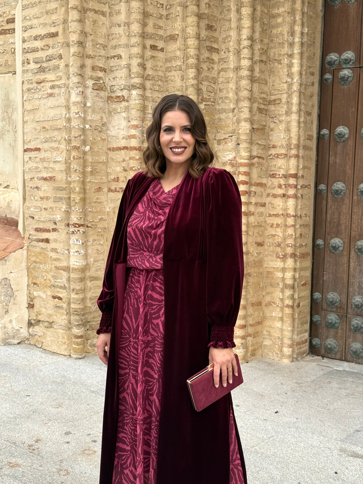 Kimono Karina Terciopelo Burdeos
