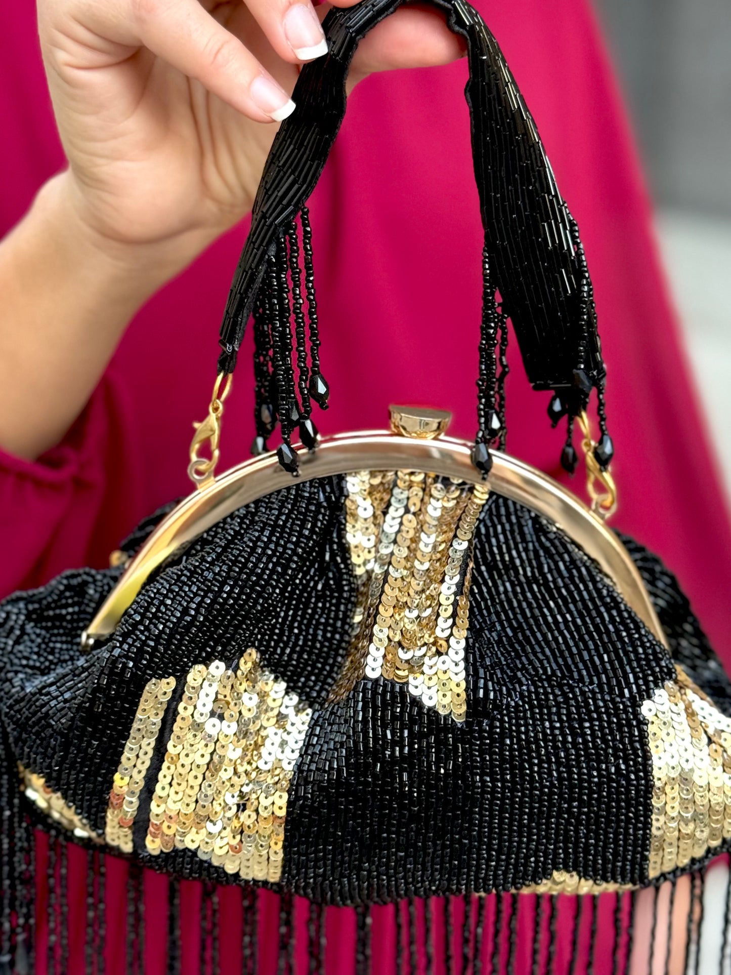 Bolso Vintage Negro/Dorado