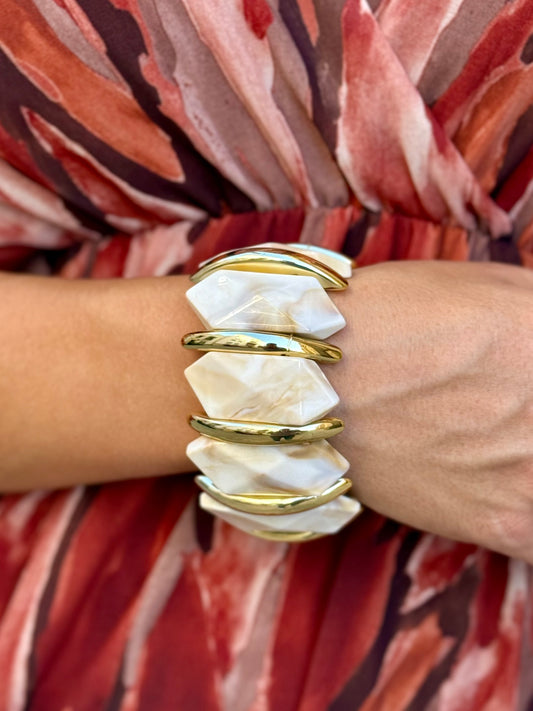 Pulsera Violeta Beige Claro