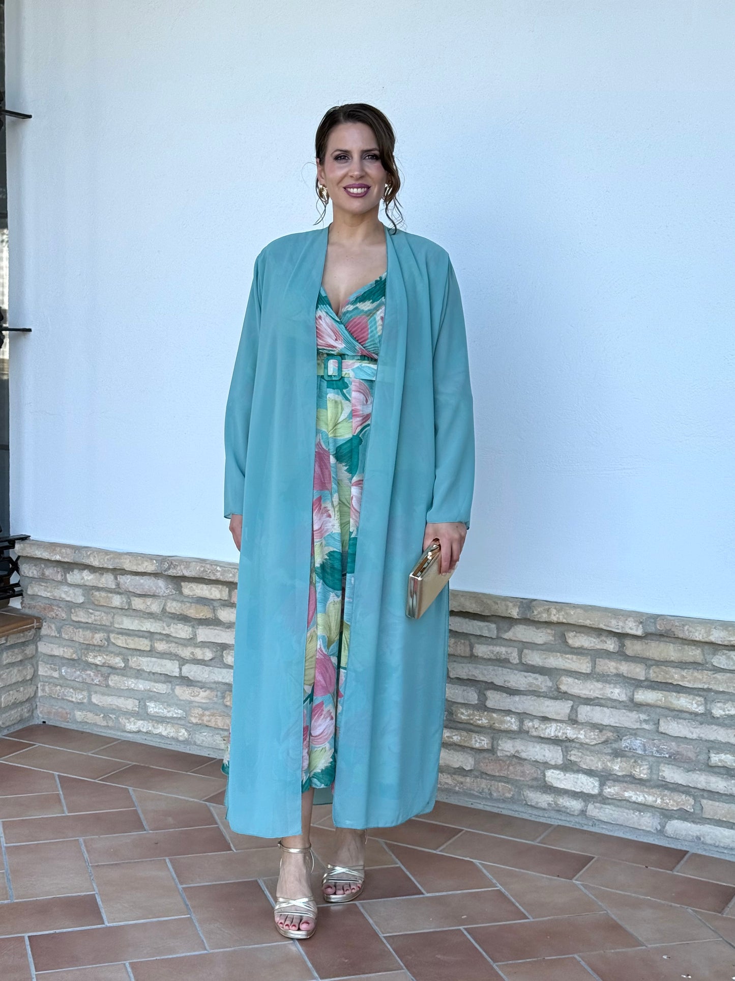Kimono de Gasa Agua Marina
